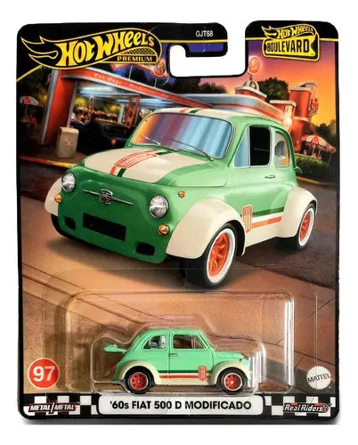 Hot Wheels Premium60´s Fiat 500 Modificado Verde Pistache