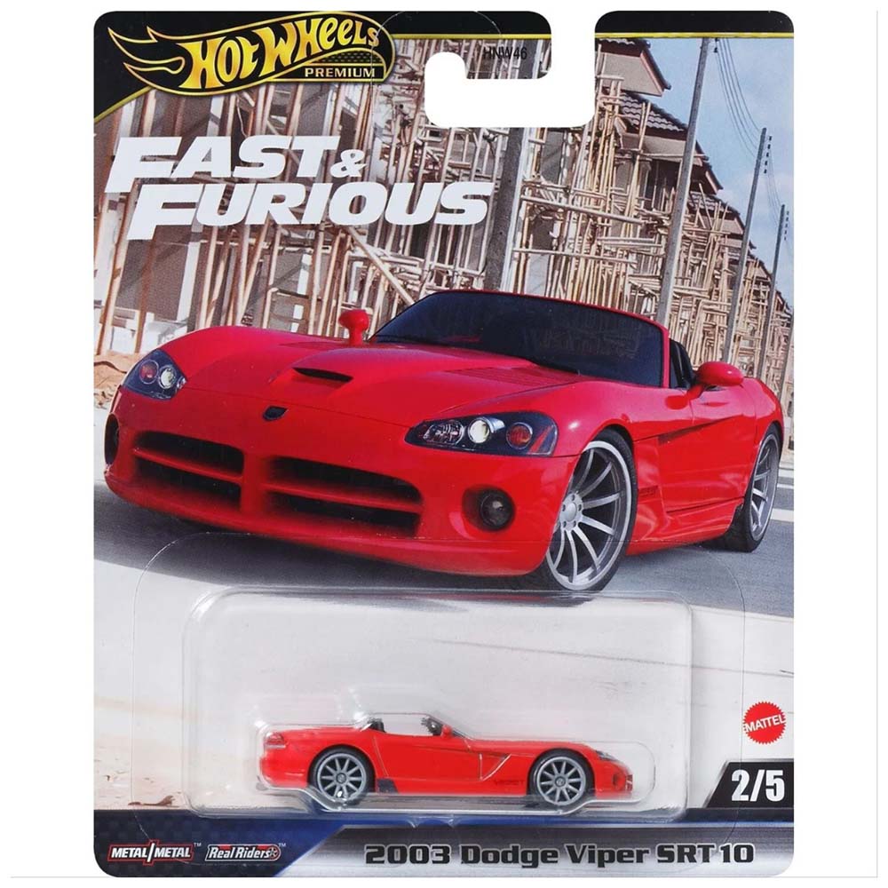 Hot Wheels Premium Dodge Viper SRT-10 Fast & Furious Rojo Escudería Miniatura