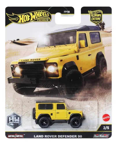 Hot Wheels Premium Land Rover Defender 90 Amarillo